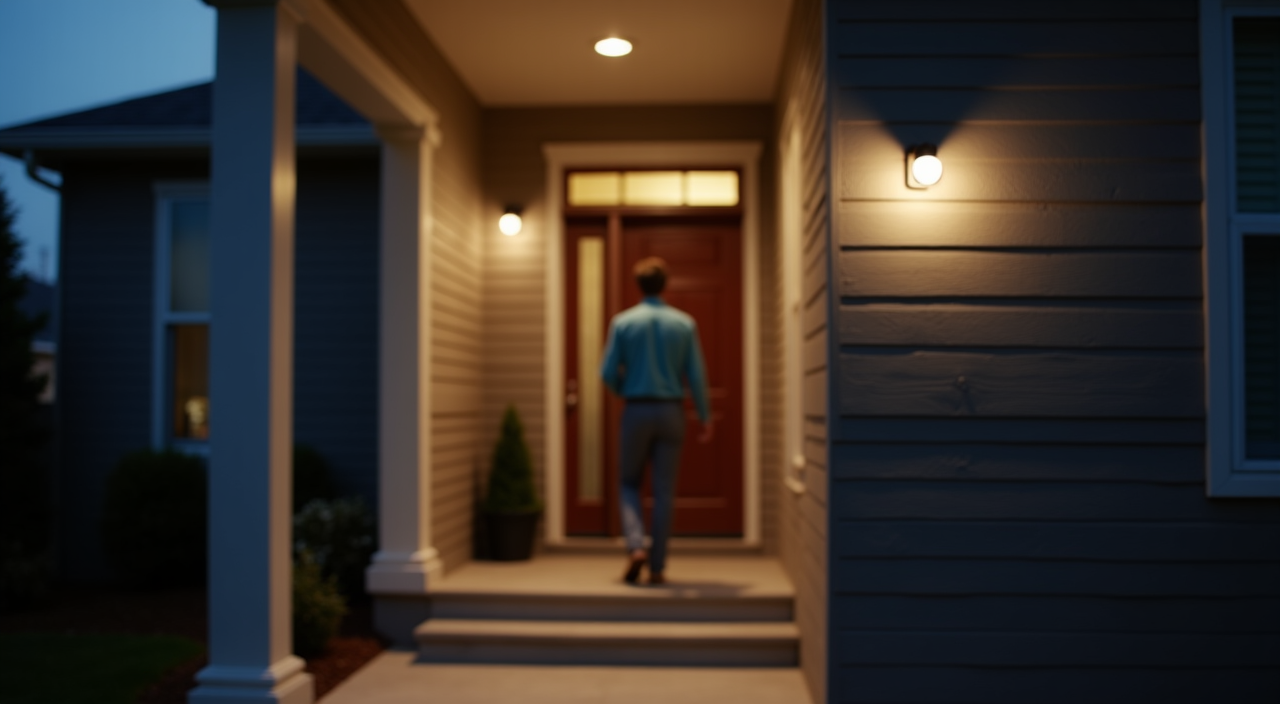 Motion Sensor: Ultimate Guide to 5 Best Outdoor Lights for 2026 1 GE LED+ motion sensor LED floodlight illuminating a dark backyard