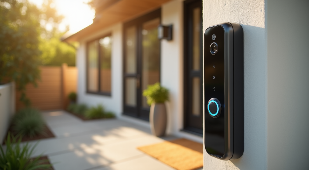Ring Video Doorbell Wired installed at the front door for home security