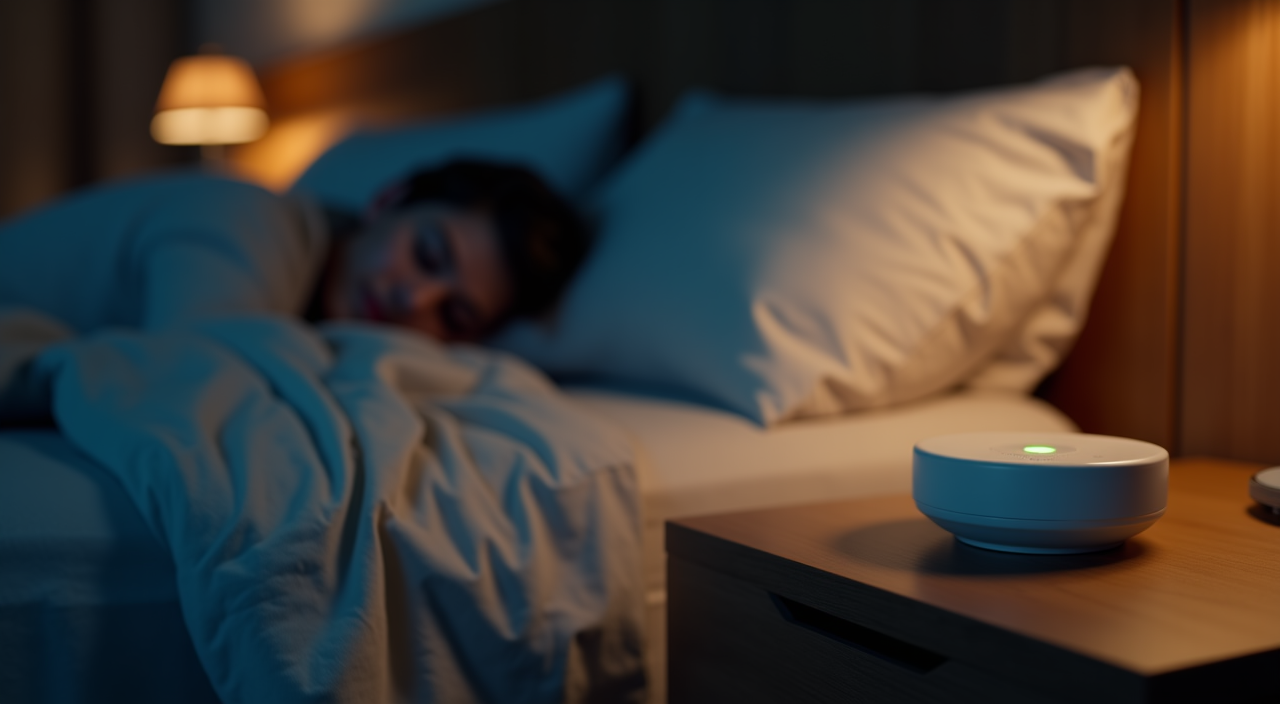 ecobee room sensor placed on a nightstand