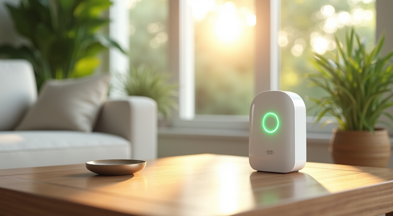 Air Quality Monitor: 5 Proven Strategies for Clean Air in 2026 1 Indoor air quality sensor showing colorful LED indicator on a desk