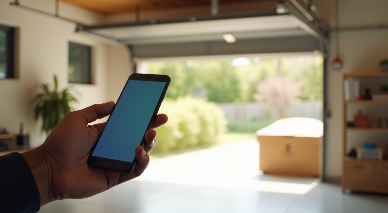 Garage opener app control on smartphone with Chamberlain myQ