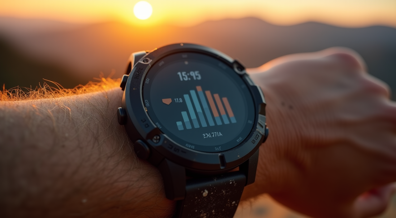 Garmin Instinct 3 AMOLED outdoor watch showing flashlight mode